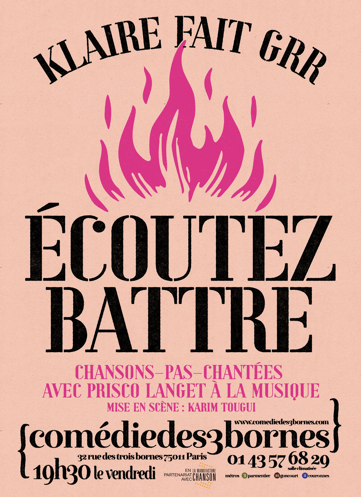 Spectacle de Klaire fait Grr "Écoutez Battre" - Affiche